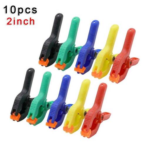 极速10Pcs 2incjh Color Spring Clamp Nylon Plastic Carpentry