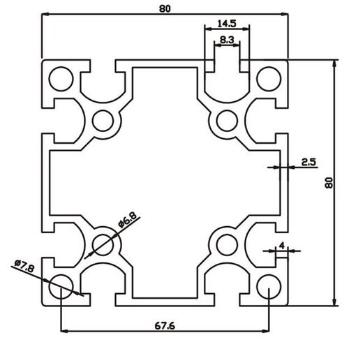 极速工业铝挤型材料8080厚度2.5机架用流水线铝材框架.型材机架加