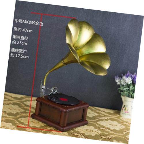 极速莎芮古黑胶唱机摆件复古铁艺留声机J模型道具吧家居装饰品礼