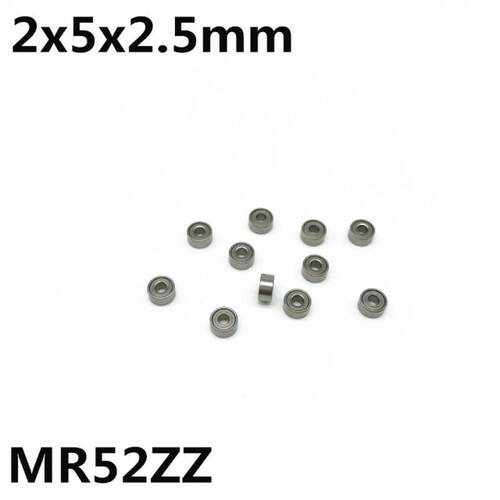 极速10Pcs MR52ZZ L-520ZZ 2x5x2.5 mDm Deep Groove Ball Bearin