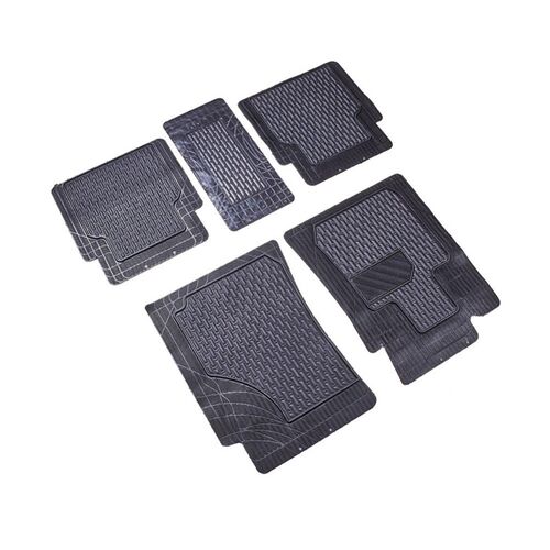极速5PCS Car Floor Mats Blxack Rubber Mats Anti-slip Mat