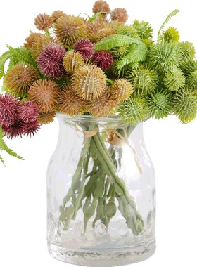 新品蓖麻果绿色小球仿真绿植手扎花束花卉L客厅搭配小摆件场景道