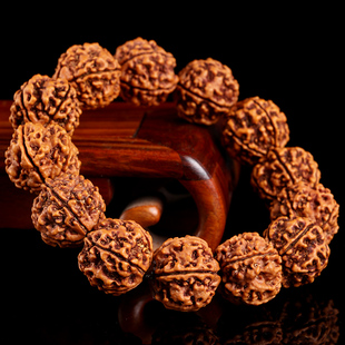 新品天然原籽五瓣大金刚菩提子手串F红黄皮肉纹文玩男女士佛珠念