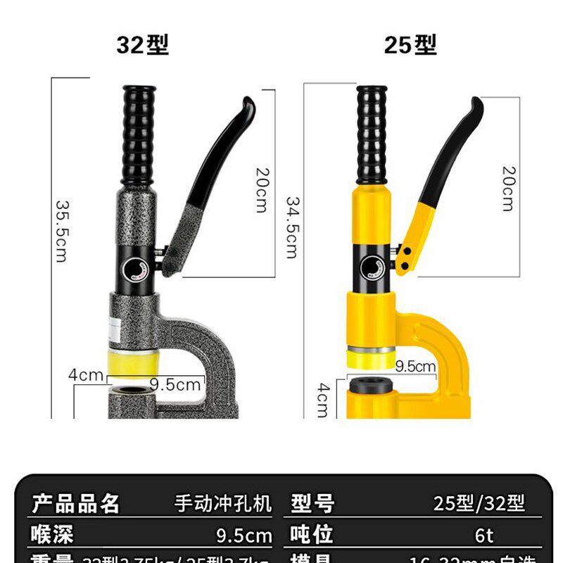 新品便l携式g手动桥架液压开孔器线槽金属免打孔神器分体式开口器图片