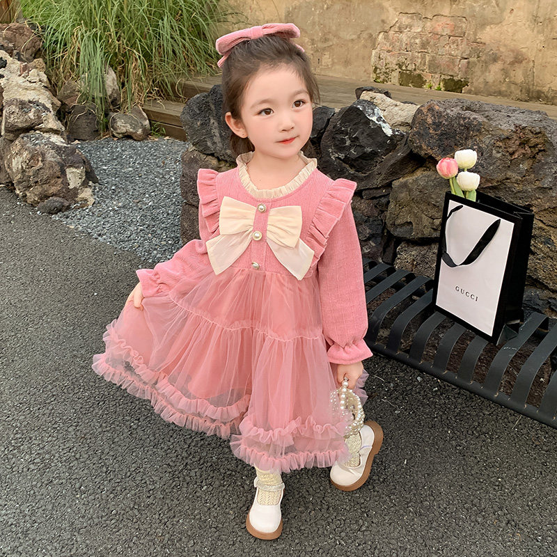 极速女童加绒洋装春秋冬儿童u公主裙2023新款宝宝秋装裙子小女孩