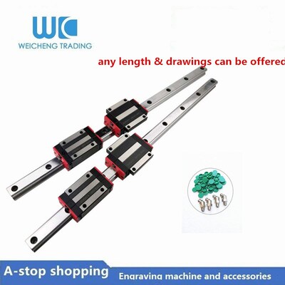 极速2pc Linear Rail Guide HxGR20 HGH20 any length+4pc HGH20C