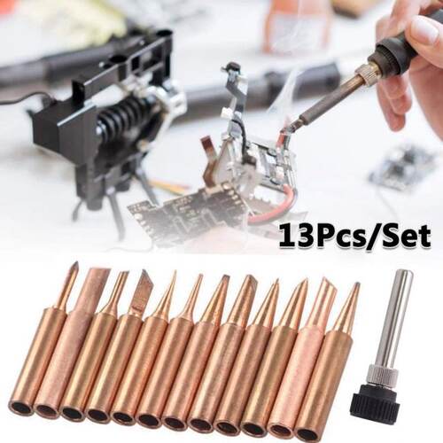 极速10/1d2Pcs Pure Copper/Lead-free Soldering Iron Tip 900M-
