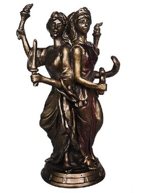 极速Vintcage Greek Three Goddess Resin Statue Triple Form He