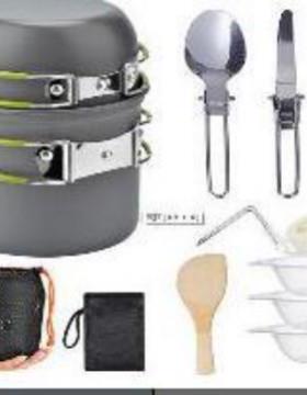 户外用品野营套锅组合便携1-2人野餐炉具炊具套装AT101-3