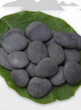 灰色鹅卵石灰色雨花石抛光石黑石景观石灰石子现货