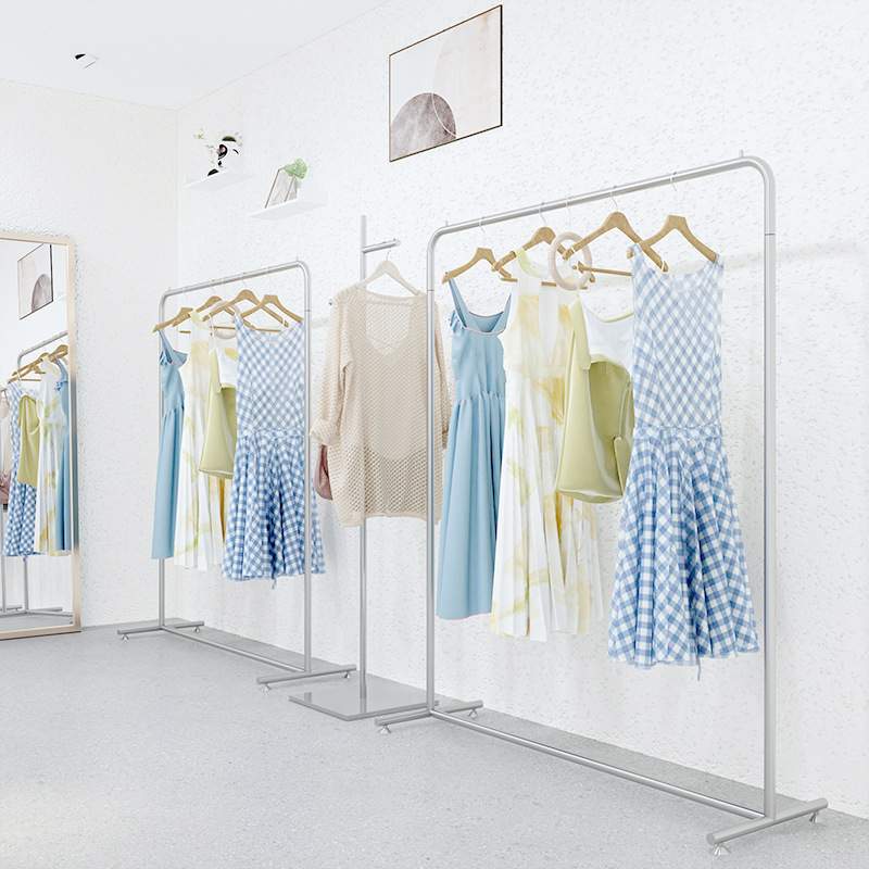 服装店展示架不锈钢落地衣架货架侧挂衣架童装衣服架子女装店架子