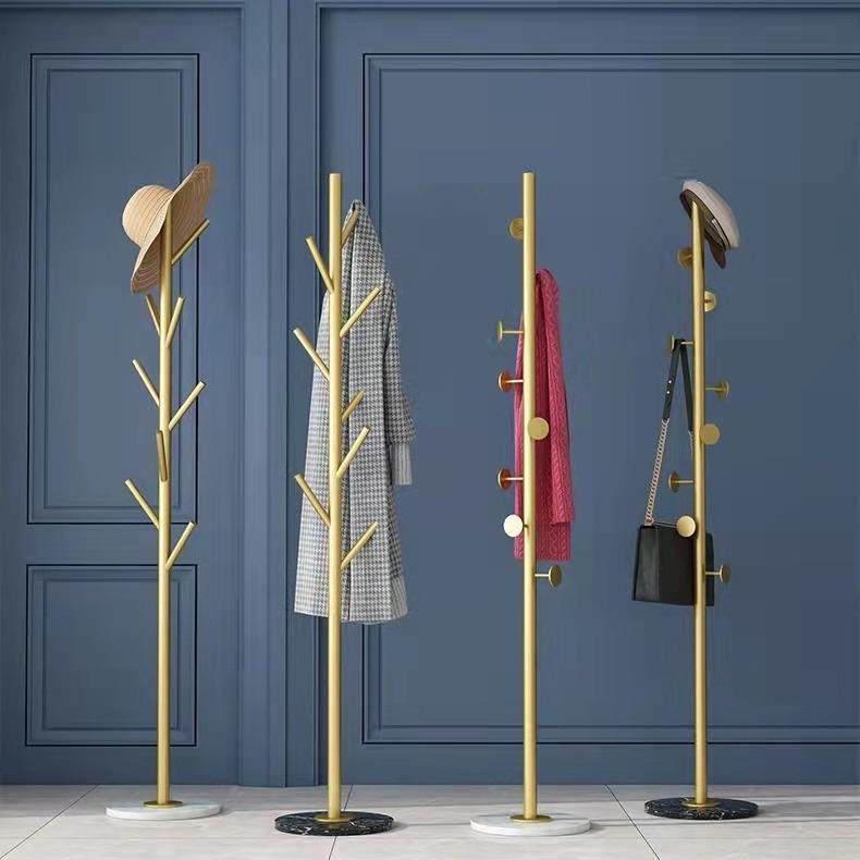 轻奢圆饼挂钩树钩挂架卧室铁艺落地衣帽架雨伞物品收纳架衣帽架