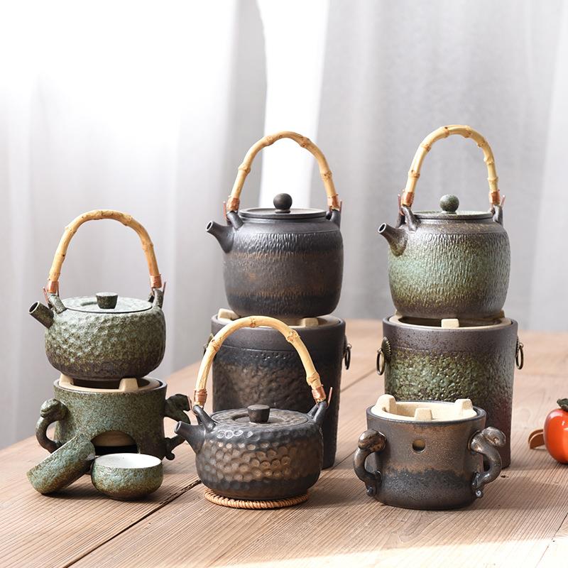 围炉煮茶壶套装陶瓷炭炉烧烤炉室内老式碳炉子茶具大茶壶提梁壶