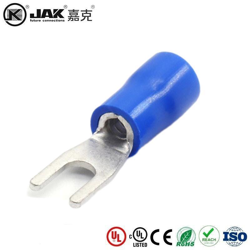 SV2-3冷压端子紫铜国标U型冷压叉形预绝缘接线M3接线有认证KST