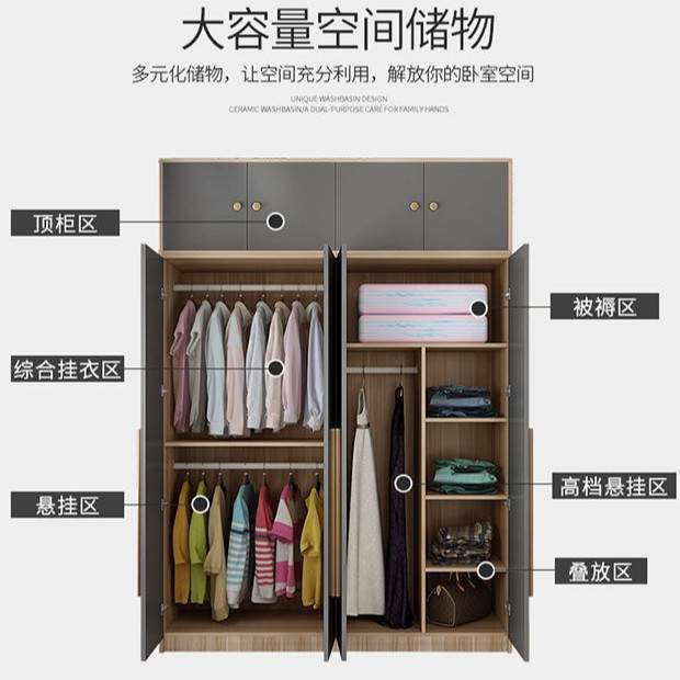 简易衣柜家用卧室现代简约小户型收纳柜子出租房用经济型组装衣橱