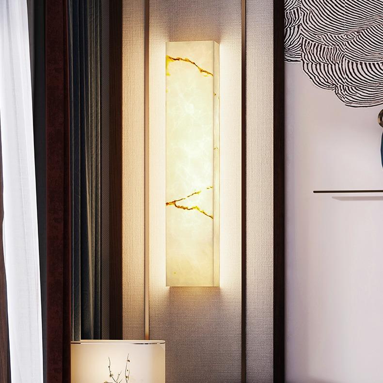 长条室外壁灯新中式客厅床头灯新款过道楼梯户室内灯仿云石中山灯
