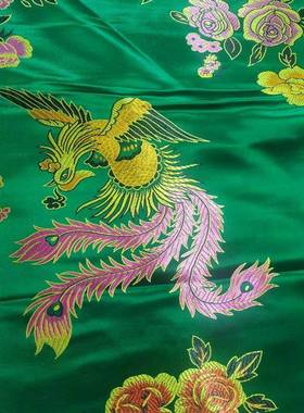 正宗杭州真丝锦缎类绿色被面老式仿古包边棉被罩