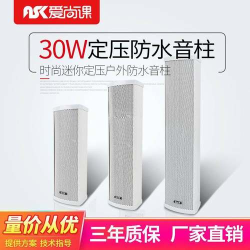 爱尚课E-30户外室外防水音响定压壁挂音柱公共广播喇叭音箱30W