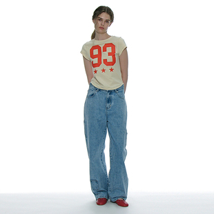 时尚潮流风~韩国正品 PARTIMENTO 25SS宽松多口袋直筒低腰牛仔裤