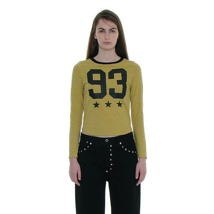 金冬天同款 韩国正品 PARTIMENTO 25FW气质美式数字93长袖修身T恤