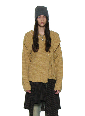 镂空围裹式设计V领针织开衫 PARTIMENTO 可调节肩带罗纹针织上衣