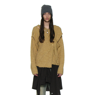 镂空围裹式设计V领针织开衫 PARTIMENTO 可调节肩带罗纹针织上衣