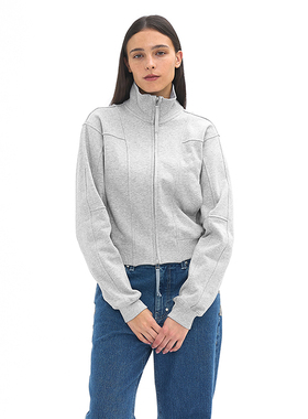 韩国正品 PARTIMENTO 秋新款女休闲百搭宽松双拉链连帽短外套