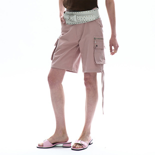 韩国正品 PARTIMENTO 夏新款女装时尚休闲束带拉链口袋短裤