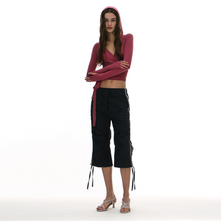 韩国正品 PARTIMENTO 2024年国内现货夏季新品街头纯色宽松七分裤