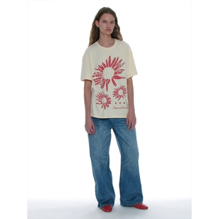 宽松太阳花上衣 PARTIMENTO25SS国内现货宽松百搭小众设计印花T恤