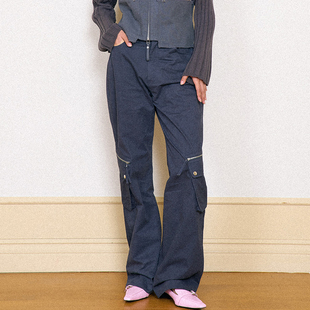 PARTIMENTO 喇叭裤 2025年春夏新款 复古哑光水洗工装 女装 韩国正品