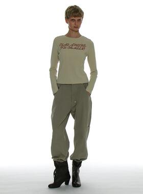 字母印花上衣 韩国正品PARTIMENTO 25秋季修身打底衫长袖T恤