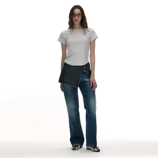 国内现货纯色性格拉链柳钉半身裙 2025春新款 韩国正品 PARTIMENTO