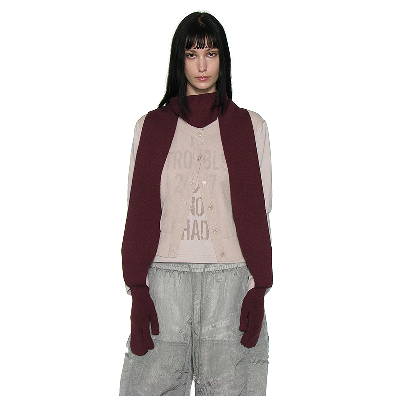 龙虾手套式暖手围巾一体围脖