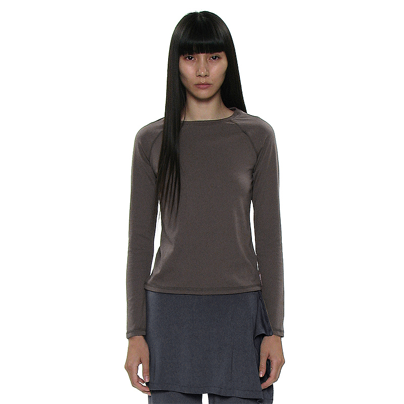 修身圆领多色纯色简约长袖T恤