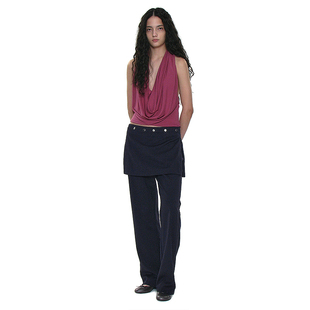 复古通勤直筒休闲裤 韩国正品 PARTIMENTO 高级设计感三件套裤子