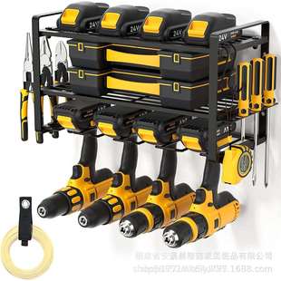 多功能电动工具架铁艺重型车库工具储存架手电钻收纳架 壁挂式