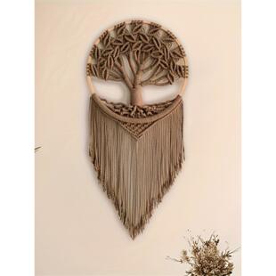 北欧风生命树手工编织挂毯壁挂家居挂饰客厅卧室床头墙面装饰挂件