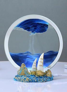3D流沙画摆件沙漏桌面摆件生日礼物男生送女友女孩学生高级感毕业