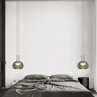 意式 灯具 极简黑色床头小吊灯卧室餐厅吧台玻璃吊灯创意轻奢设计款