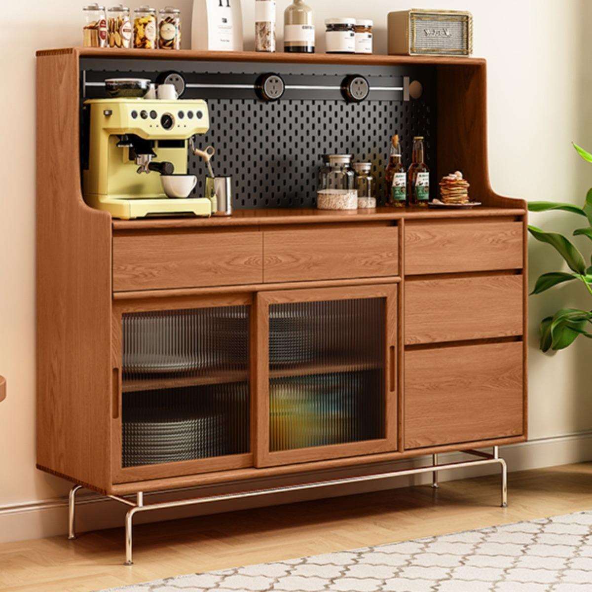 樱桃木餐边柜北欧实木餐边柜日式客厅茶水柜多功能玄关柜收纳柜