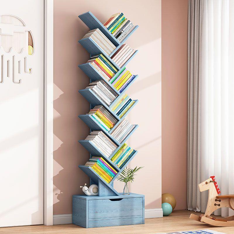 书架落地式可移动置物架多层简易收纳储物架一体靠墙创意树形书架