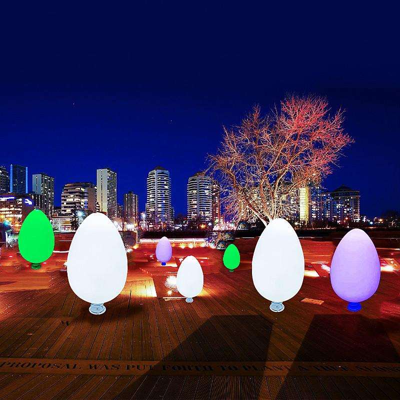 发光拍拍触碰变色不倒翁户外美陈展会灯光秀景观暖场互动蛋形道具
