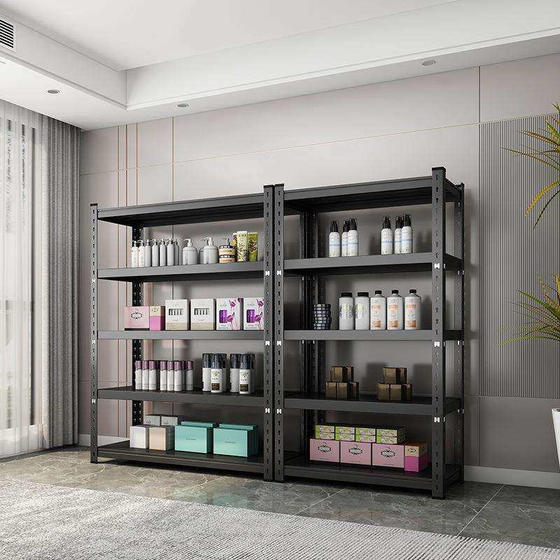 家用落地置物架多层收纳展示架客厅书架家用落地角钢货架储物架子