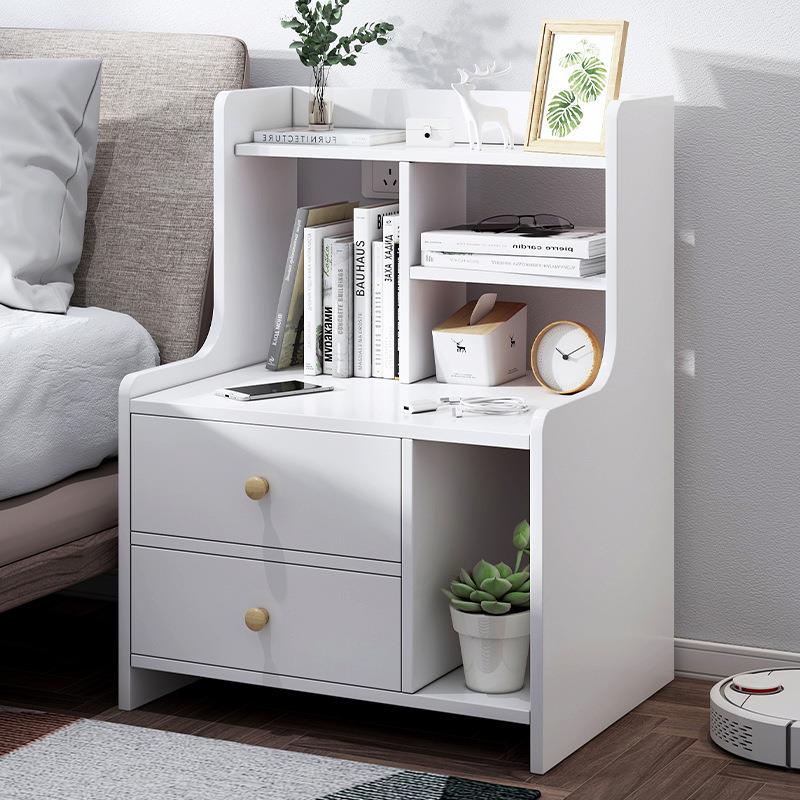 床头柜现代简约卧室储物柜床边小柜子床头置物架小边柜极简床头柜