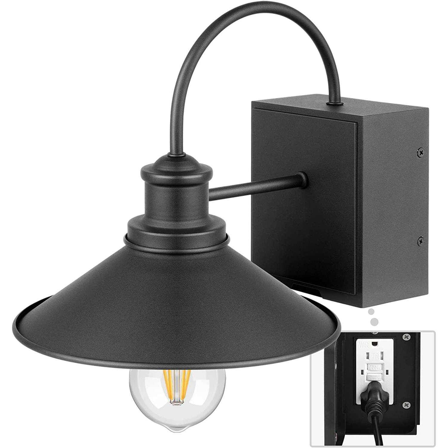 跨境亚马逊铁艺复古简约过道门廊过道凉亭草坪GFCI美规工程室外灯