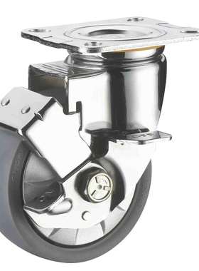 SUPO向荣 4寸 带边刹车 工业 万向 灰色 PP脚轮C05S-01C-100-112