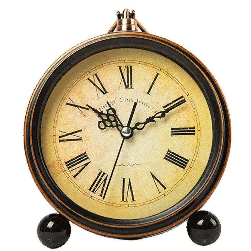 KE3C欧式复古床头表桌面小闹钟台式钟表摆件摆钟家用