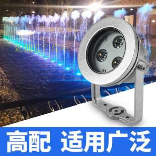 外贸跨境LED水底灯圆形316不锈钢广场公园涌泉水池亮化七彩喷泉灯