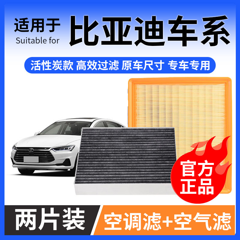 肖师傅比亚迪秦 汉 唐 宋plus元pro海豚dmi max空调滤芯空气格 - 实物图